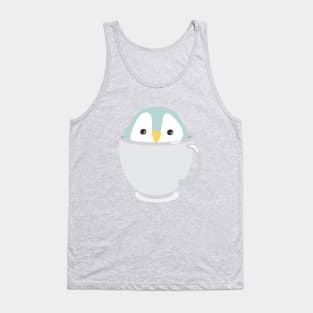 Kawaii Cute Baby Penguin in a Cup Kid Design Tank Top